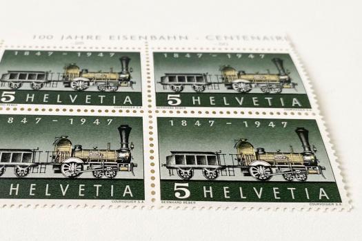 Helvetia, 1947, 100 Jahre Eisenbahn